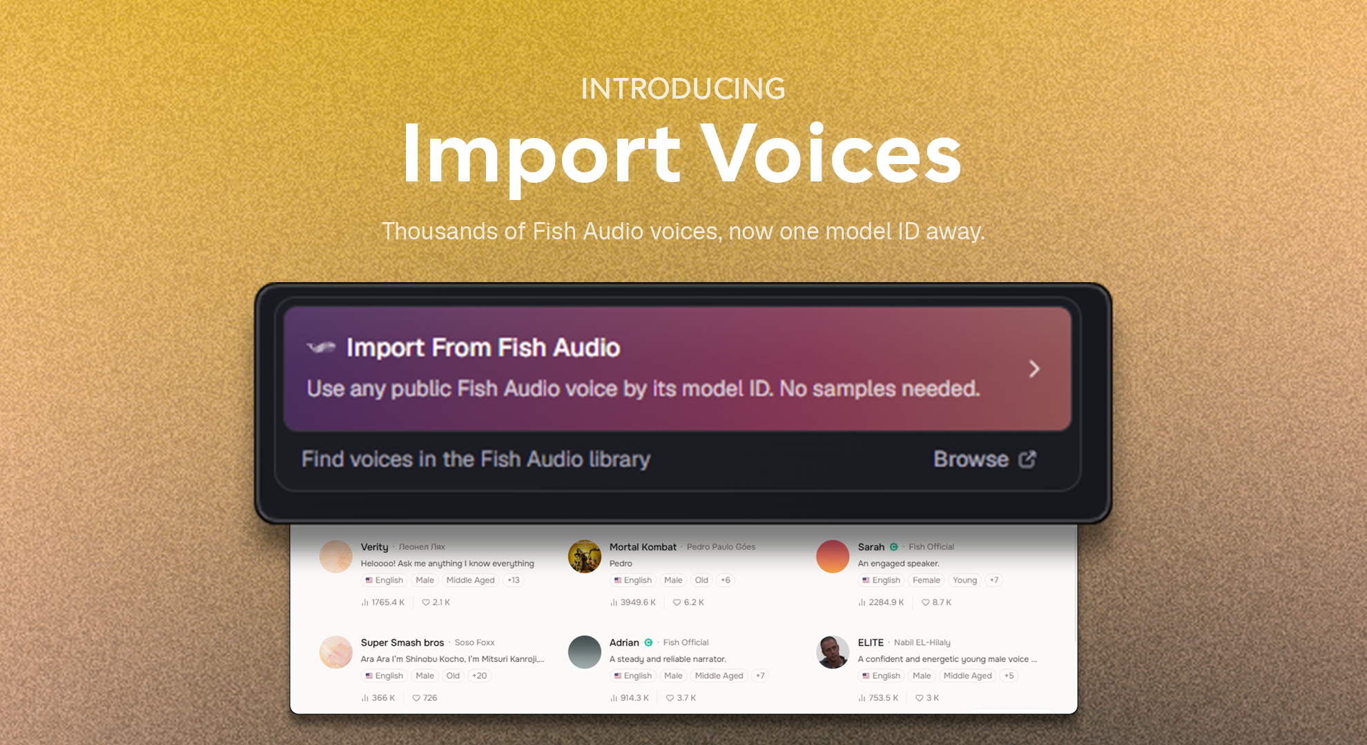 Use Public Voices from Fish Audio